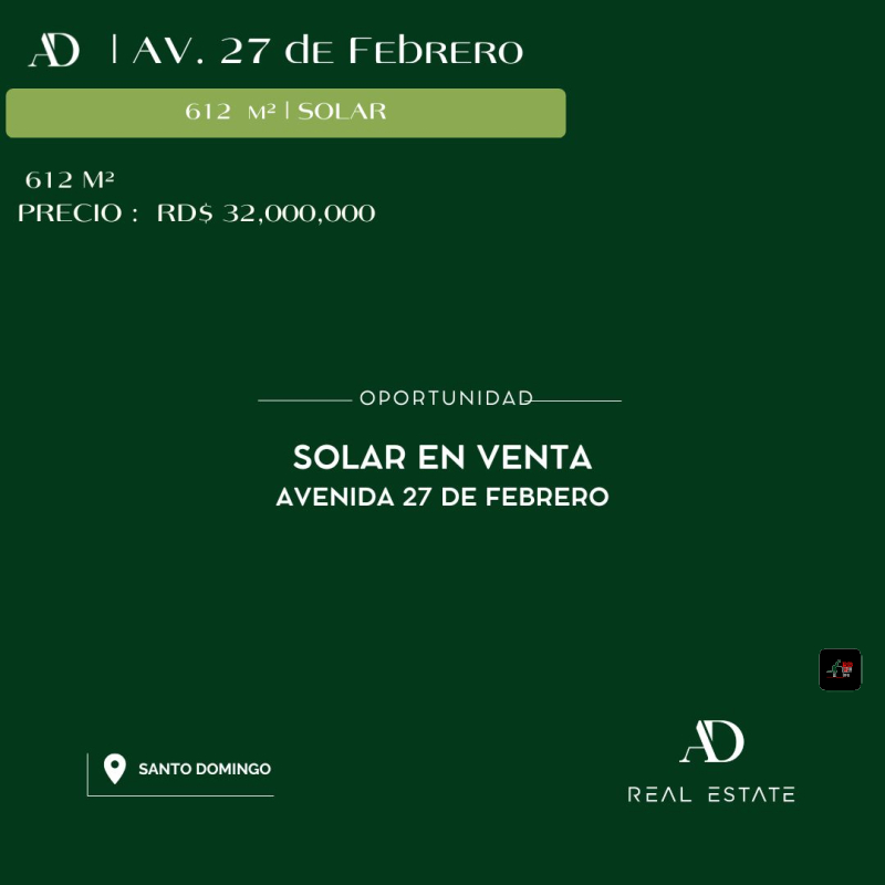 En Venta Amplia casa en Punto estratégico del país. **AV. 27 de FEBRERO **