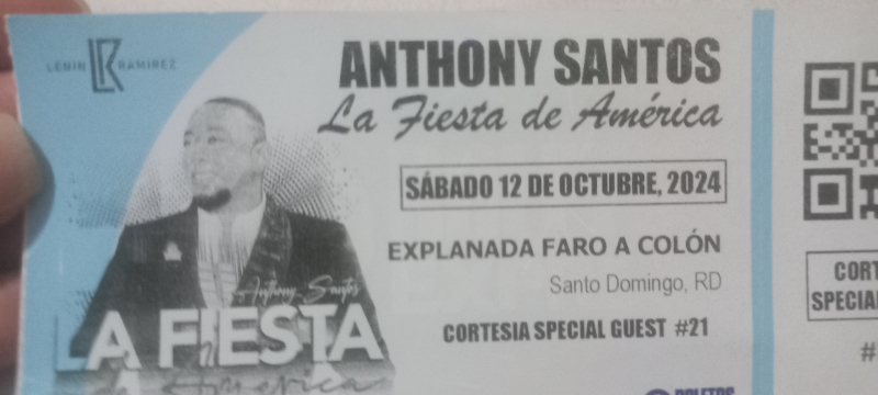 Entrada concierto Anthony Santo 